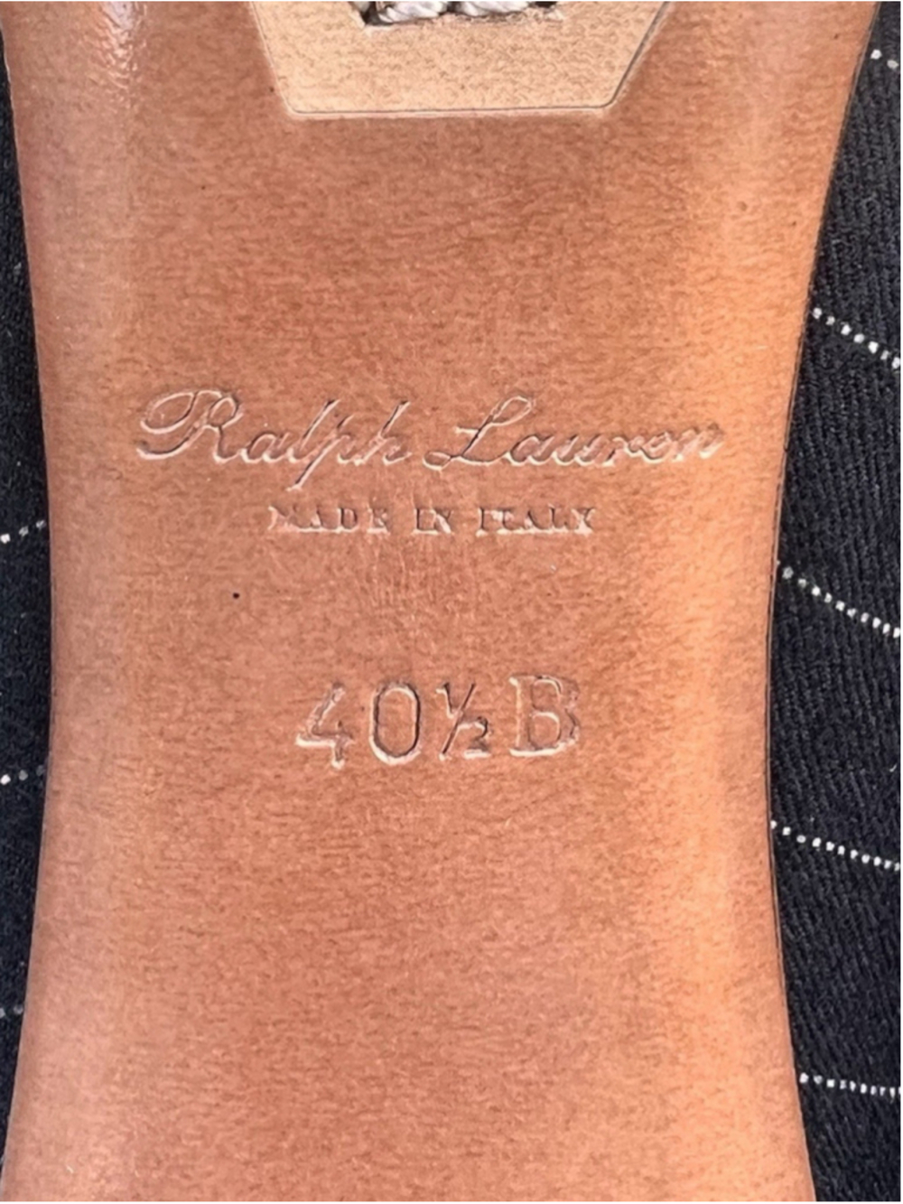 Ralph Lauren Collection Celia Pinstripe Wool Blend Pump EU 40.5 US 10.5 Italy - Picture 9 of 11